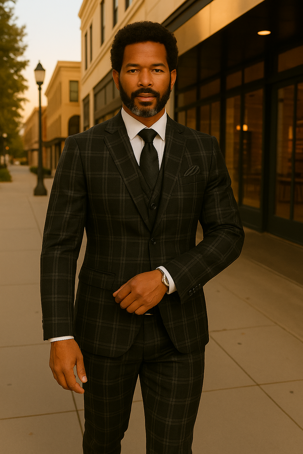 Italian Made Bold Plaid Wool Business Suit