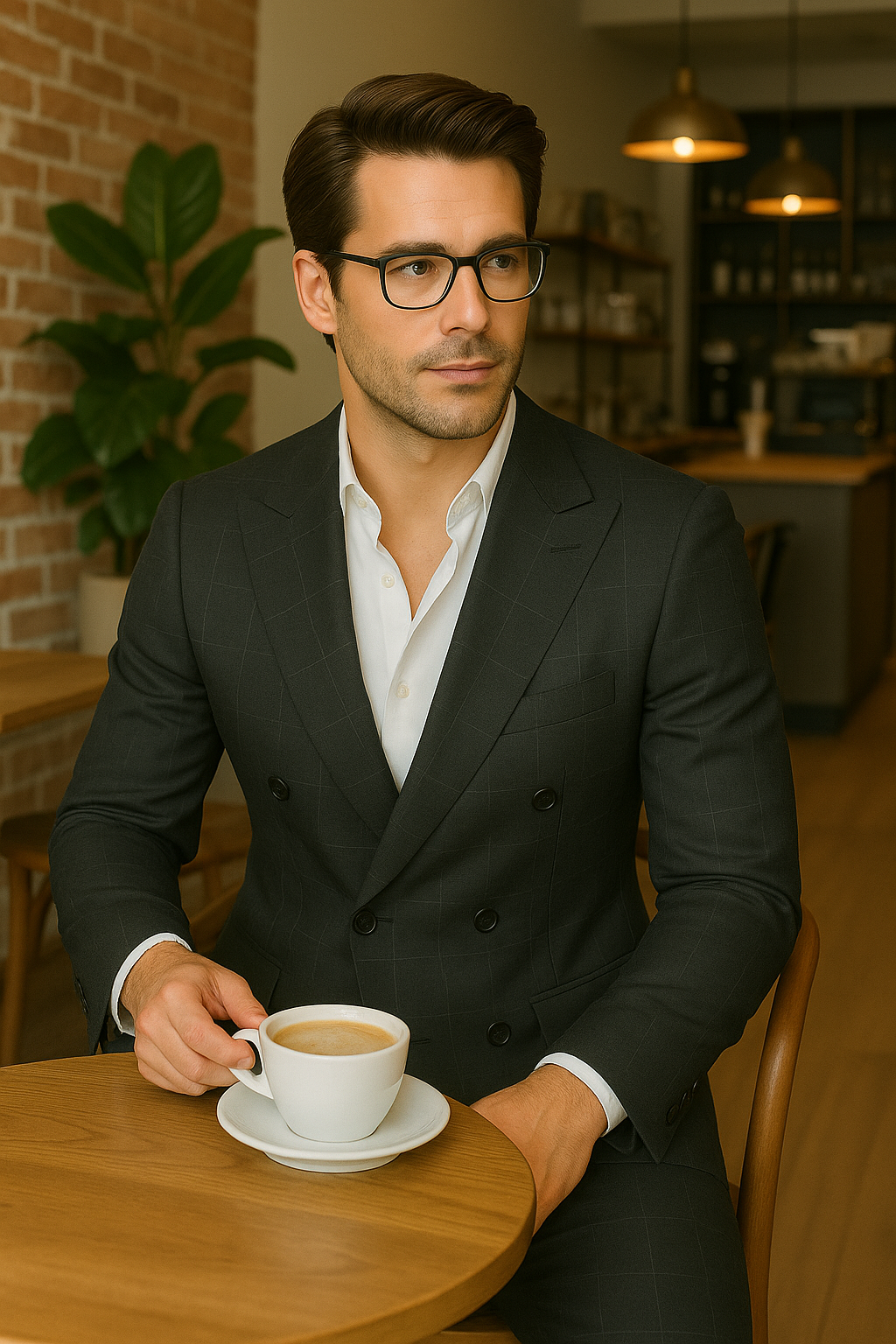 Italian Wool Double Breasted Business Suit