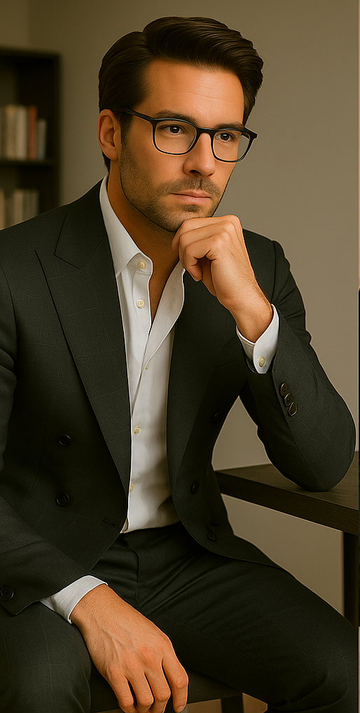 Italian Wool Double Breasted Business Suit