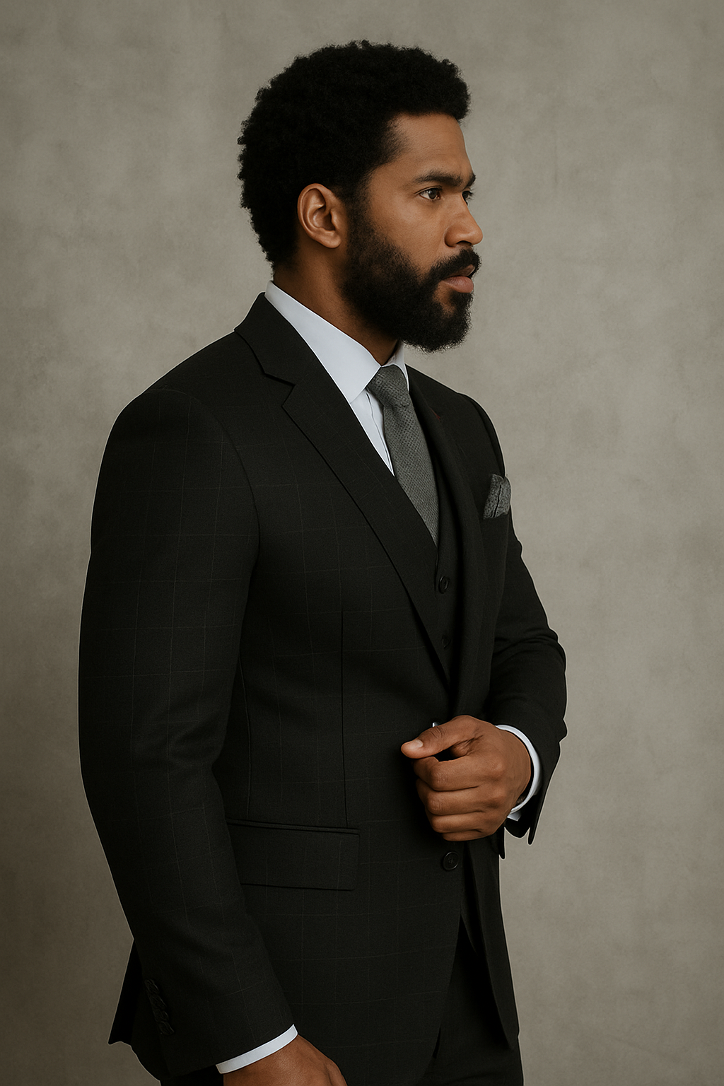 Modern Fit Italian Wool Three Piece Suit