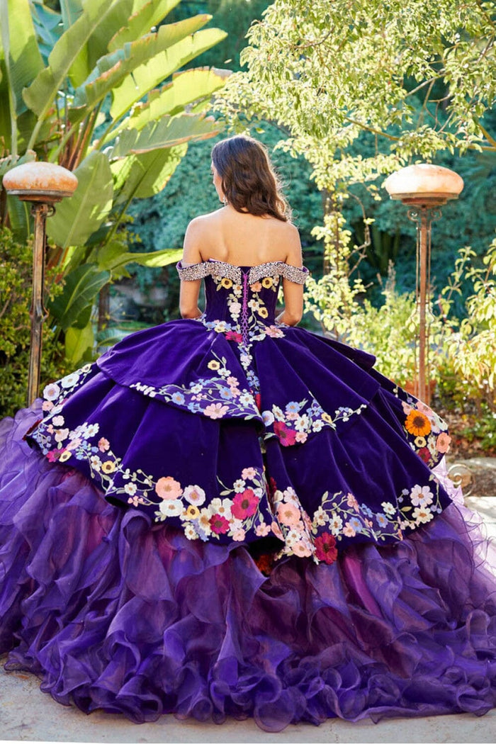 Charro Off Shoulder Ruffled Ball Gown by Bella Princess PQ1050