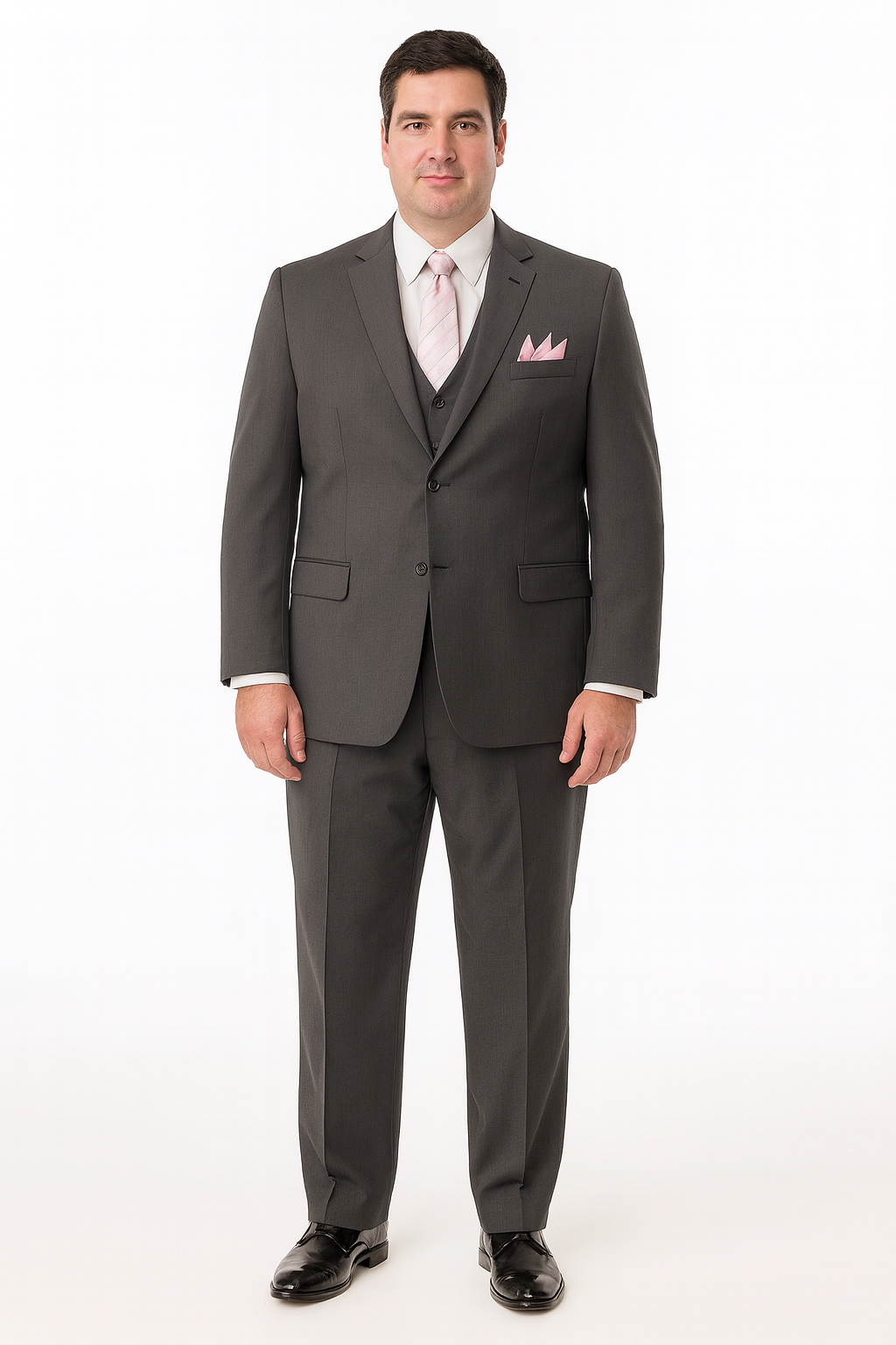 Cheap Plus Size Suits For Men - Big and Tall Suit For Big Guys Dark Gray