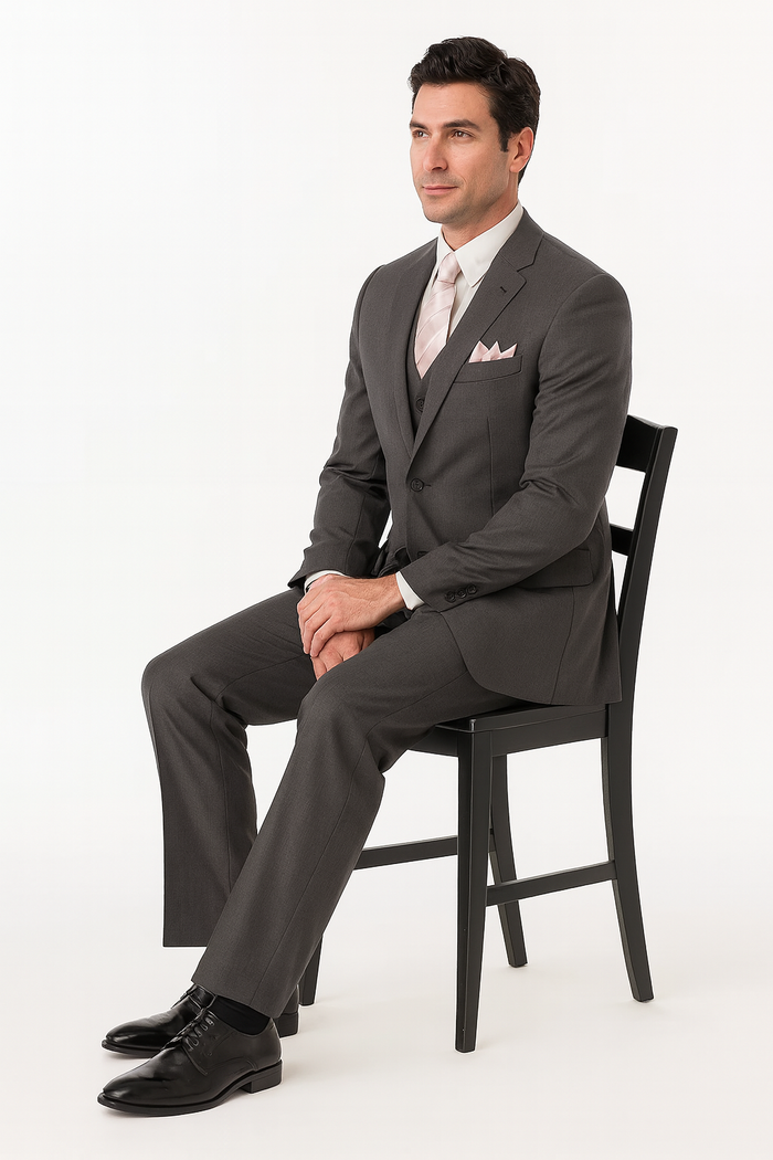 Cheap Plus Size Suits For Men - Big and Tall Suit For Big Guys Dark Gray
