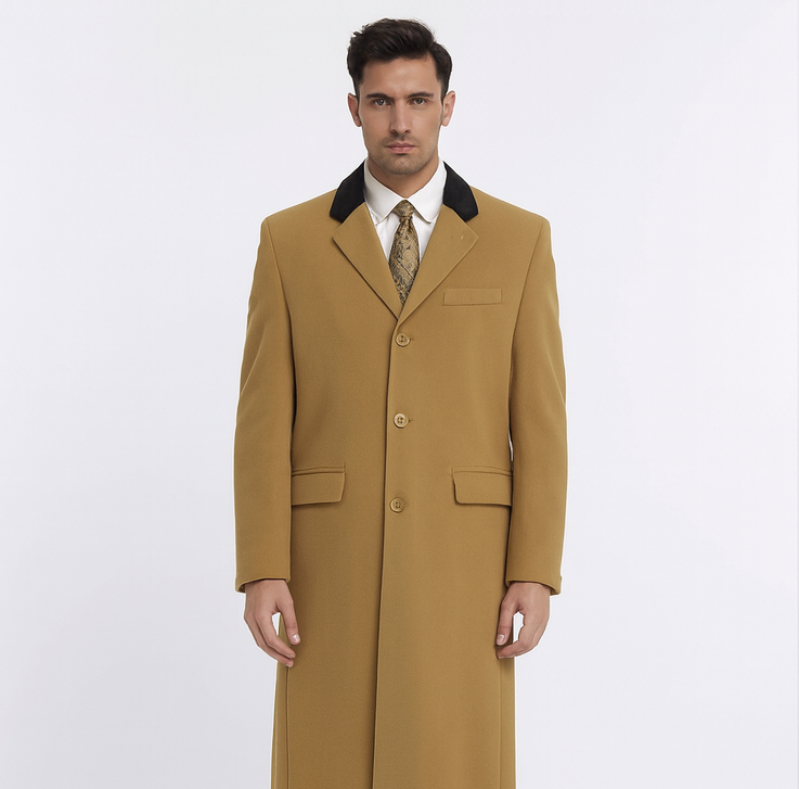 Chesterfield Wool & Cashmere Full Length Velvet Collar Beige ~ Camel and brown ~ Khaki
