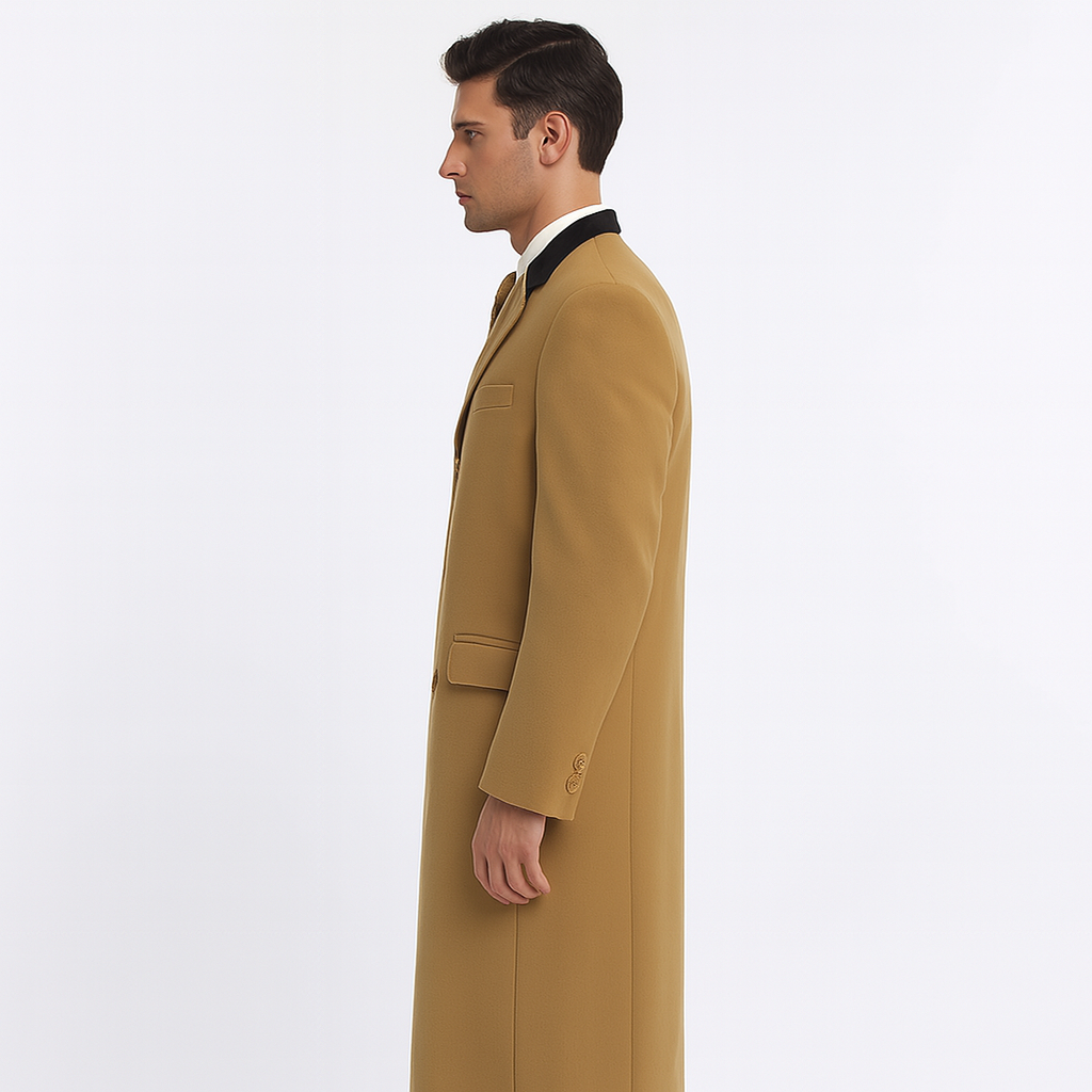 Chesterfield Wool & Cashmere Full Length Velvet Collar Beige ~ Camel and brown ~ Khaki