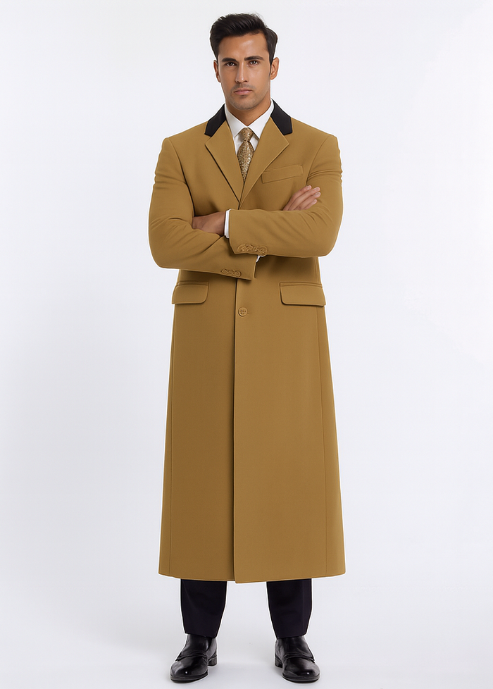 Chesterfield Wool & Cashmere Full Length Velvet Collar Beige ~ Camel and brown ~ Khaki