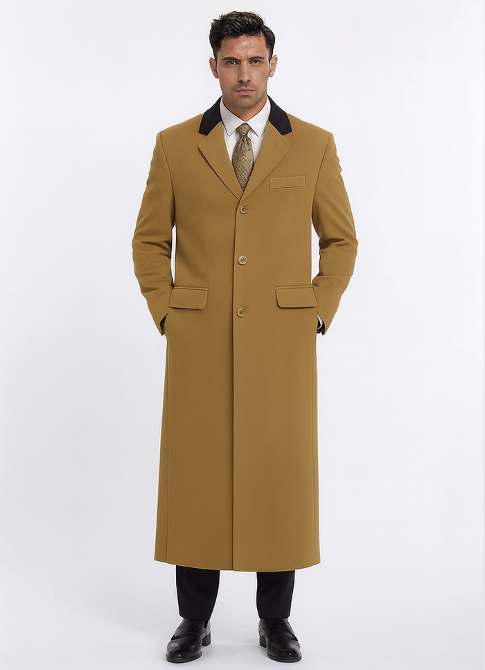Chesterfield Wool & Cashmere Full Length Velvet Collar Beige ~ Camel and brown ~ Khaki