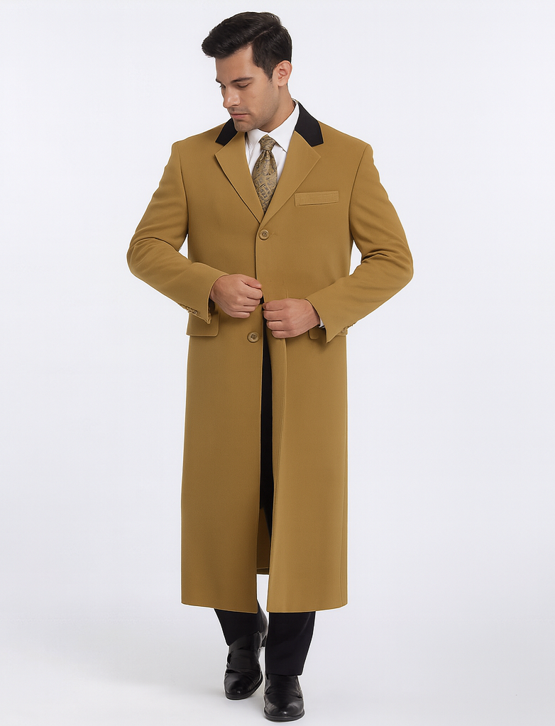 Chesterfield Wool & Cashmere Full Length Velvet Collar Beige ~ Camel and brown ~ Khaki