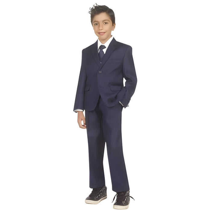 Children Kids Boys Five Piece Toddler Suits for Weddings With Vest, Shirt And Tie Navy