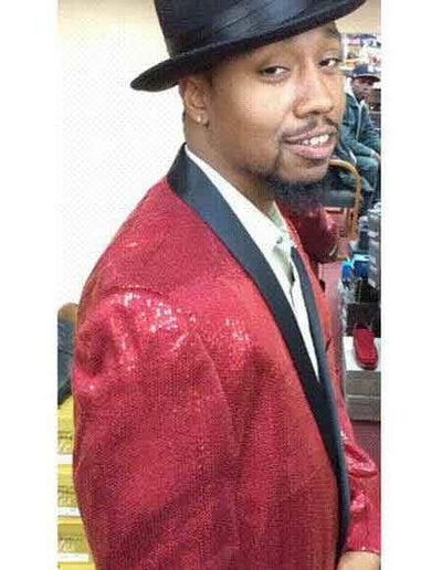 Christmas  Button Closure Suit Jacket - Red Blazer For Men