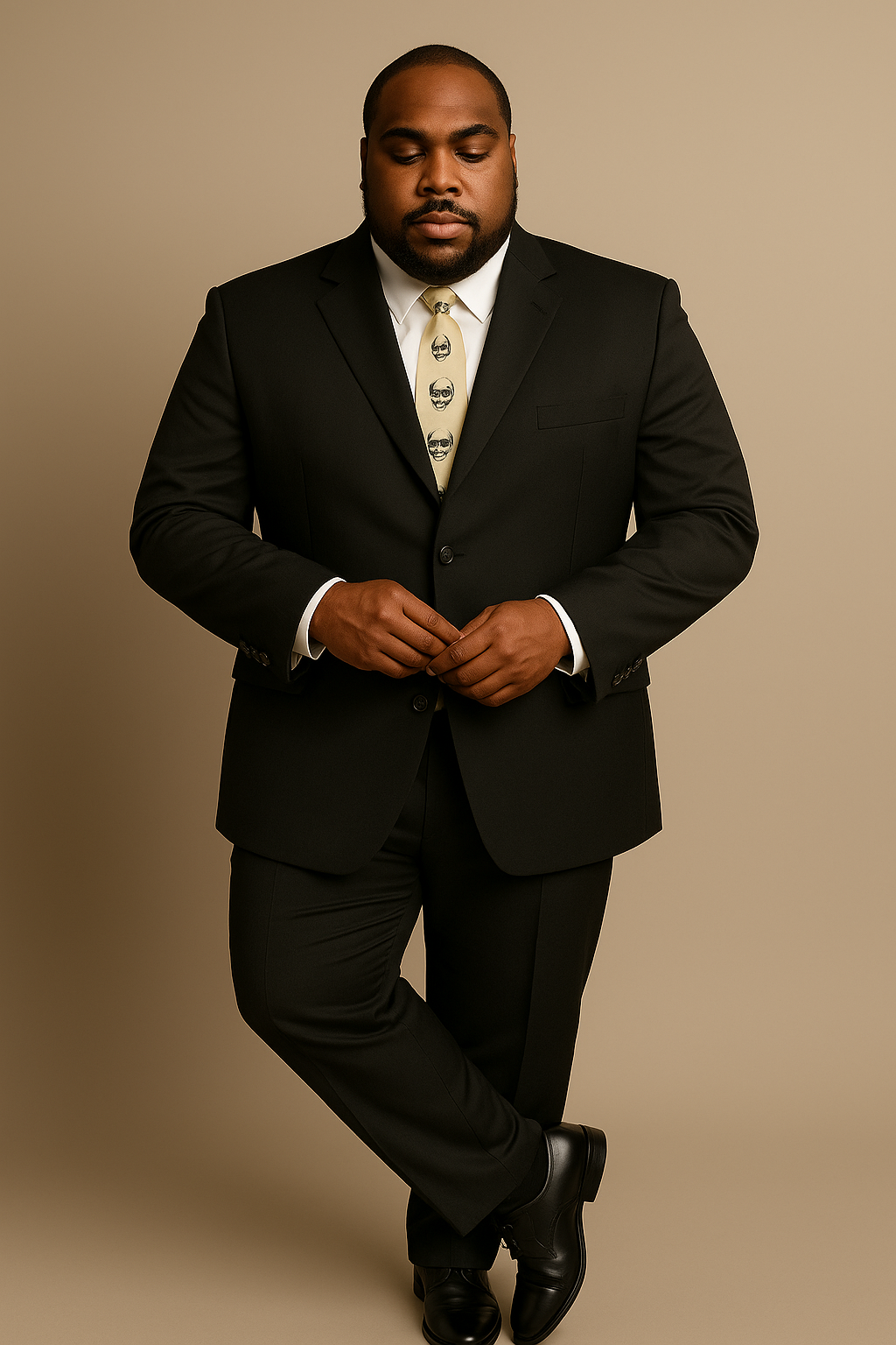 Suits For Big Man BIG & TALL CHARCOAL Discounted Sale Up to Size 82 SUIT HAND MADE - Color: Dark Grey Suit