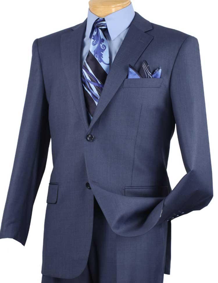 Classic Fit Blue Sharkskin 2 Piece Suit