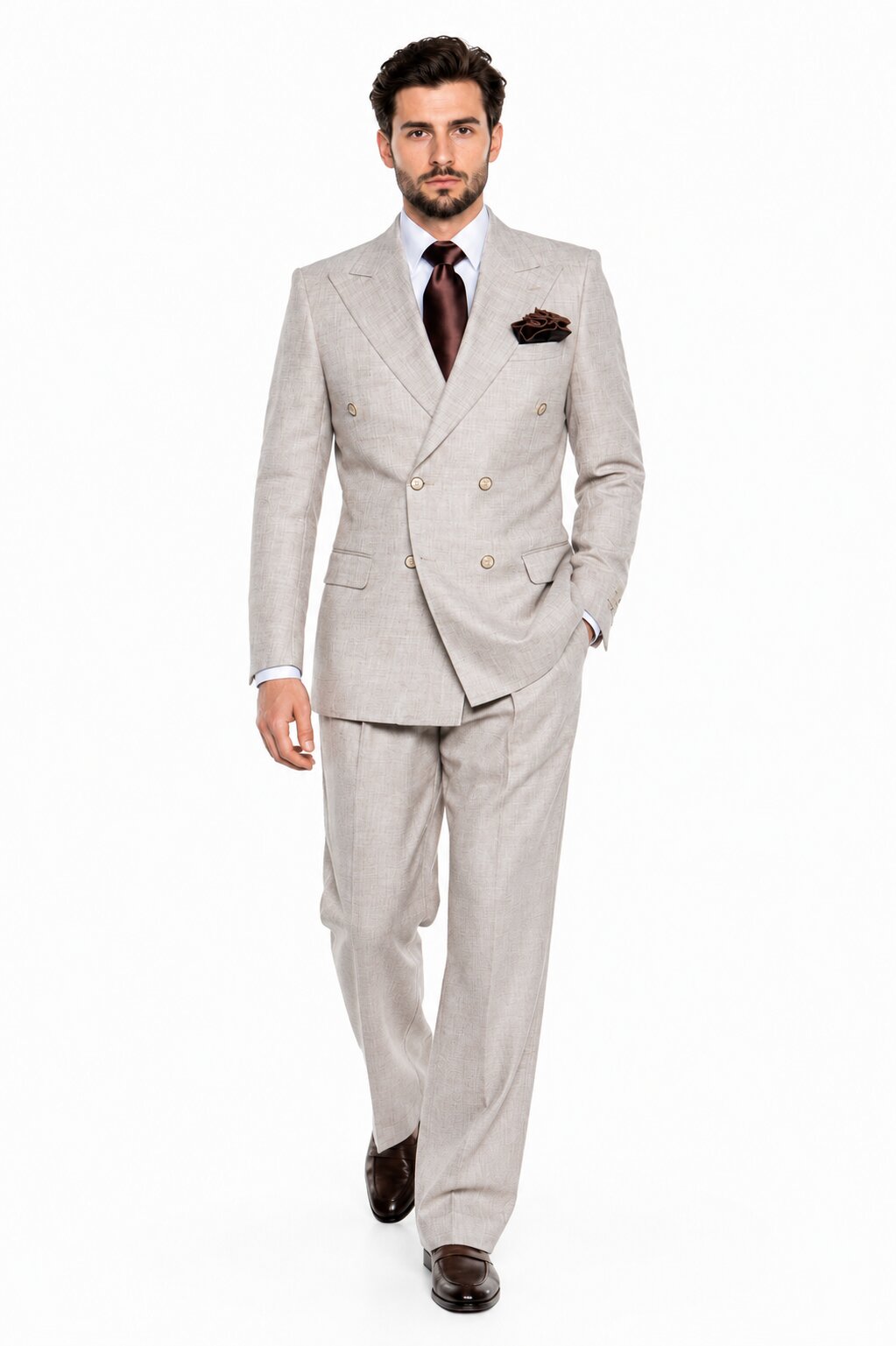 Baggy Pleated Wool Suits by Rossiman