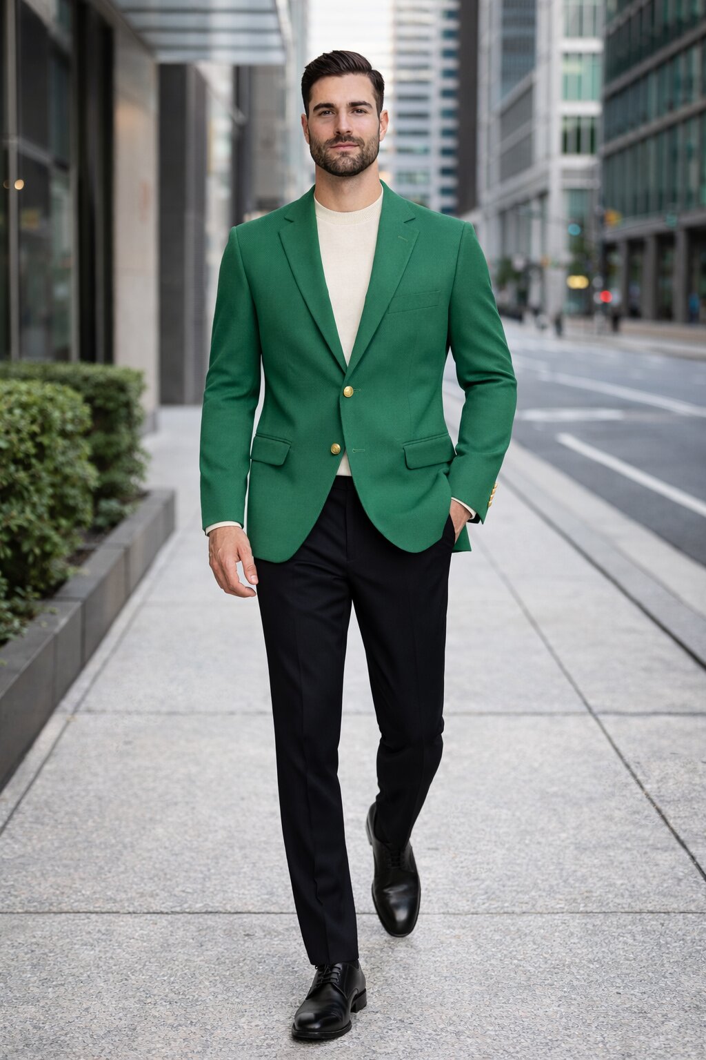 Augusta Green Blazer Men's Classic Brass buttons Blazer Sport Jacket