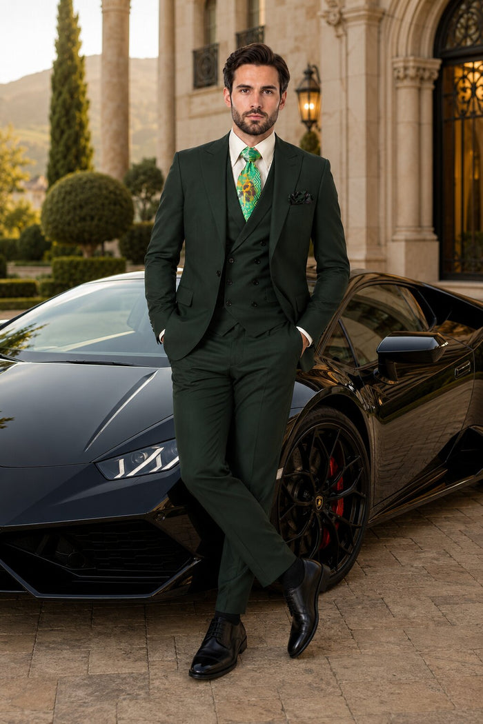 Rossi Man ELI RM117 Classic Men’s Hunter Green Suit