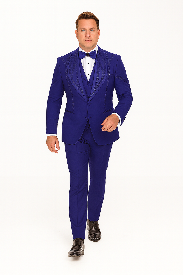 Royal Blue Italian Wool Modern Fit Tuxedo