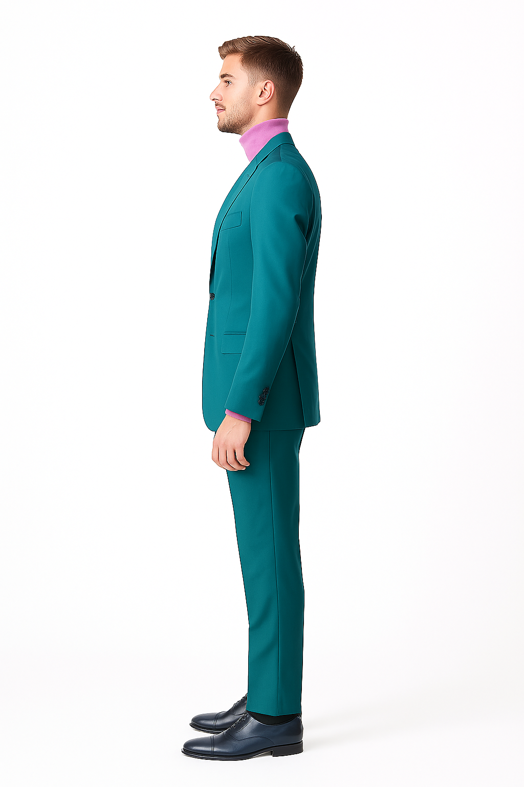 Classic Ultra Smooth 2 Button Suit turquoise ~ Light Blue Stage Party