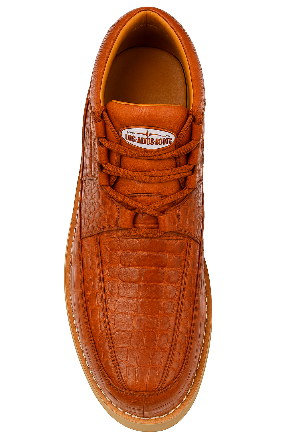 Los Altos Cognac Full Caiman Skin Sneakers