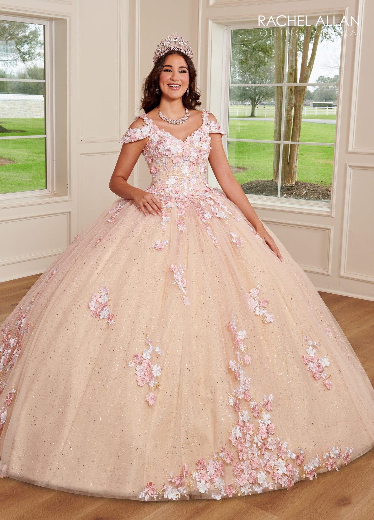 Rachel Allan RQ1125 Cold Shoulder Quinceanera Dress