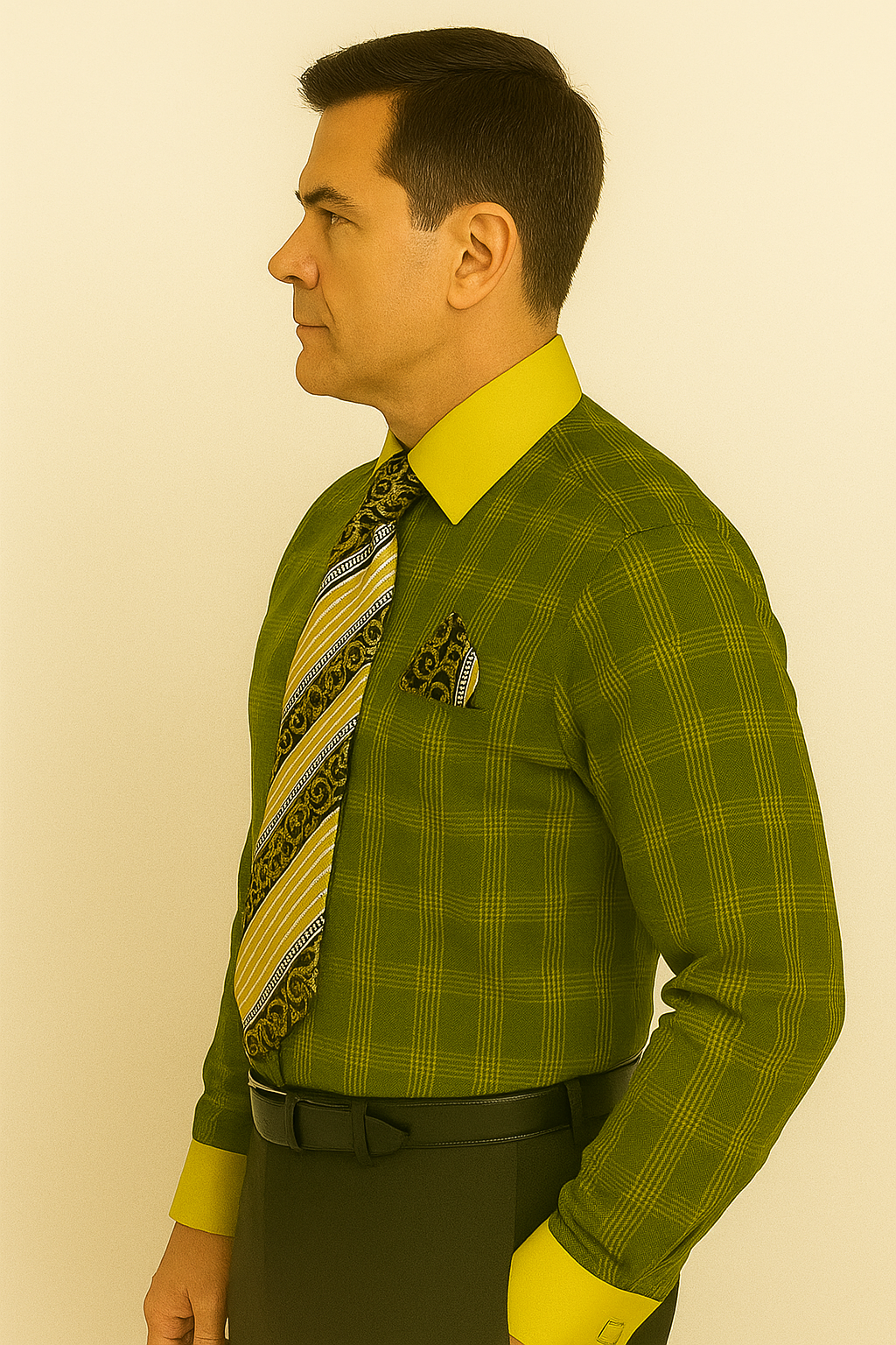 Black Gold Colorful Men's Dress Shirt