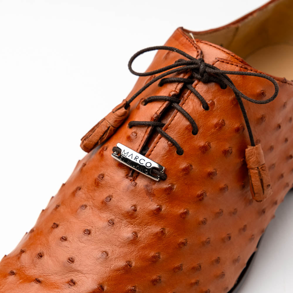 Marco Di Milano Criss Ostrich Quill Dress Oxfords Brandy