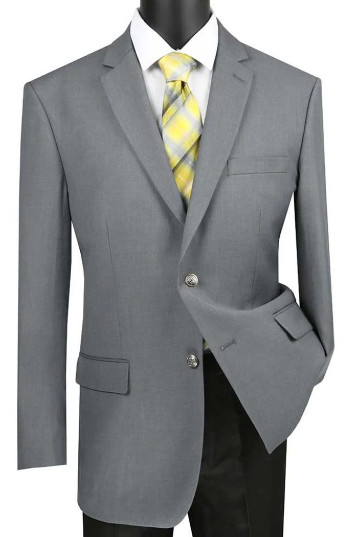 Sharp Grey 2 Button Blazer for Men – Classic Fit Dress Jacket