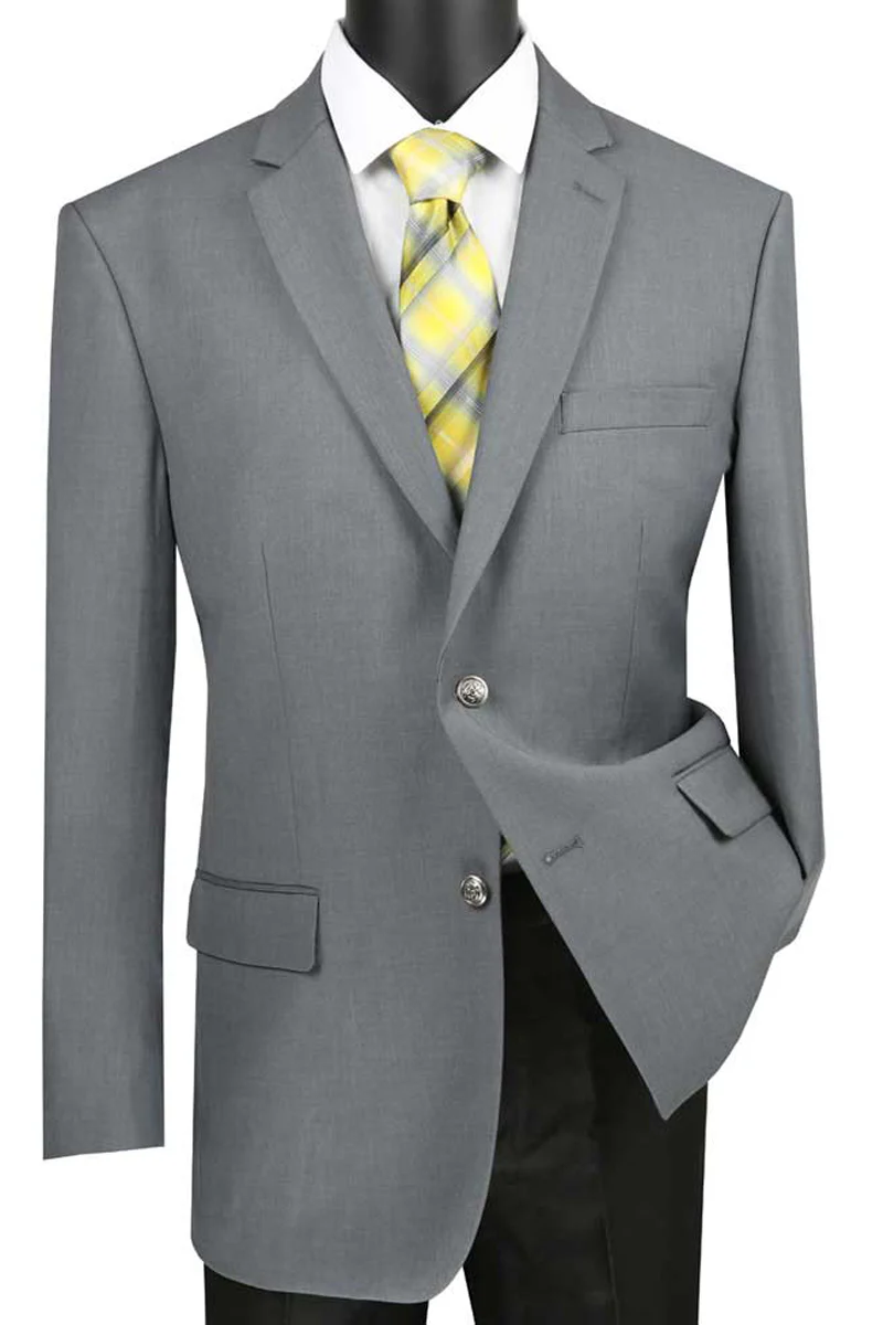 Sharp Grey 2 Button Blazer for Men – Classic Fit Dress Jacket