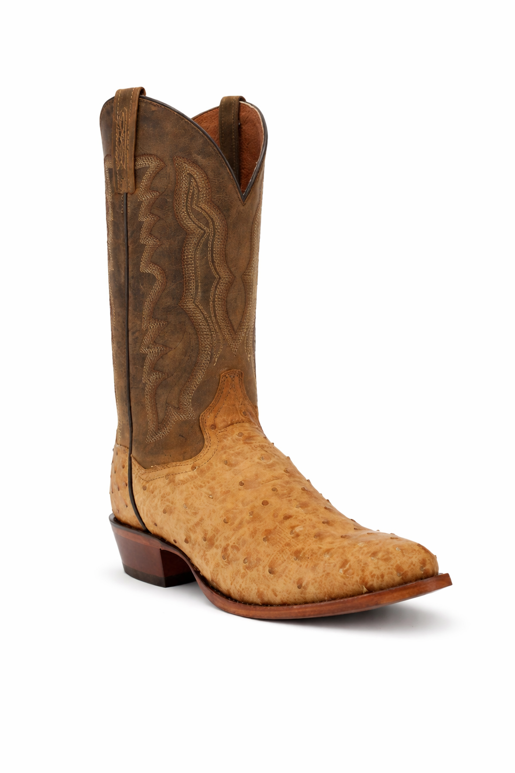 Dan Post Gehrig Full Quill Ostrich Boots - Saddle