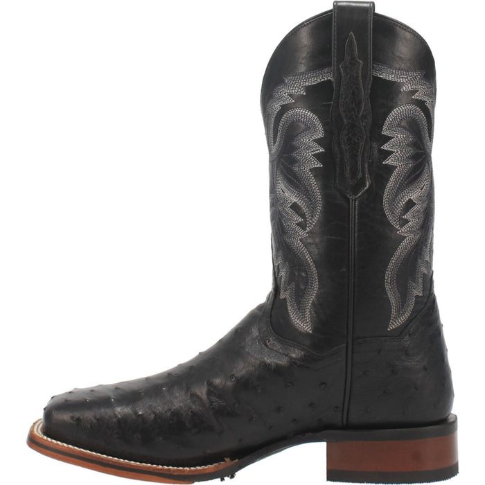 Dan Post Full Quill Ostrich Square Toe Boots - Black