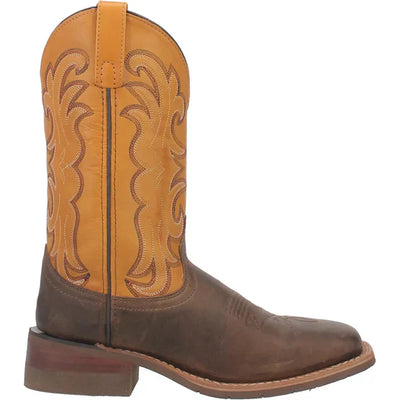 Men's Tan Leather Square Toe Boots by Dan Post