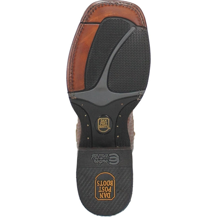 Dan Post Python Print Square Toe Boots Brown