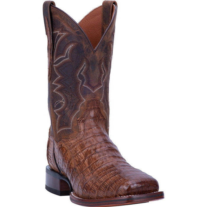 Dan Post Kingsly Black Caiman Square Toe Boots
