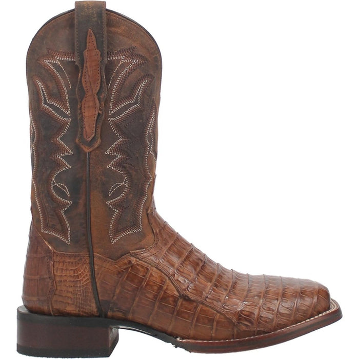 Dan Post Kingsly Black Caiman Square Toe Boots