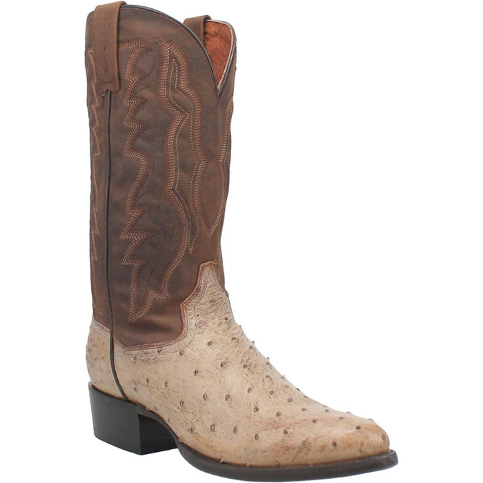 Dan Post Pershing Full Quill Ostrich Boots - Sand