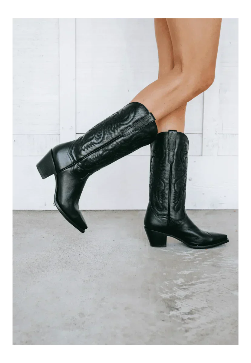 Dan Post Maria Black Leather Snip Toe Boots