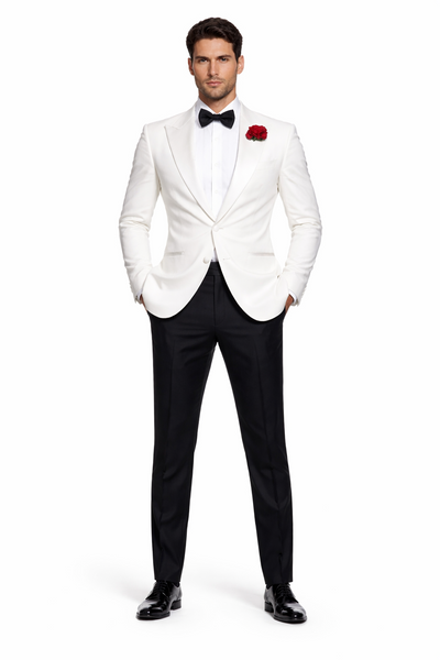 Daniel Craig Suit White Peak Lapel 2 Button james bond Tuxedo