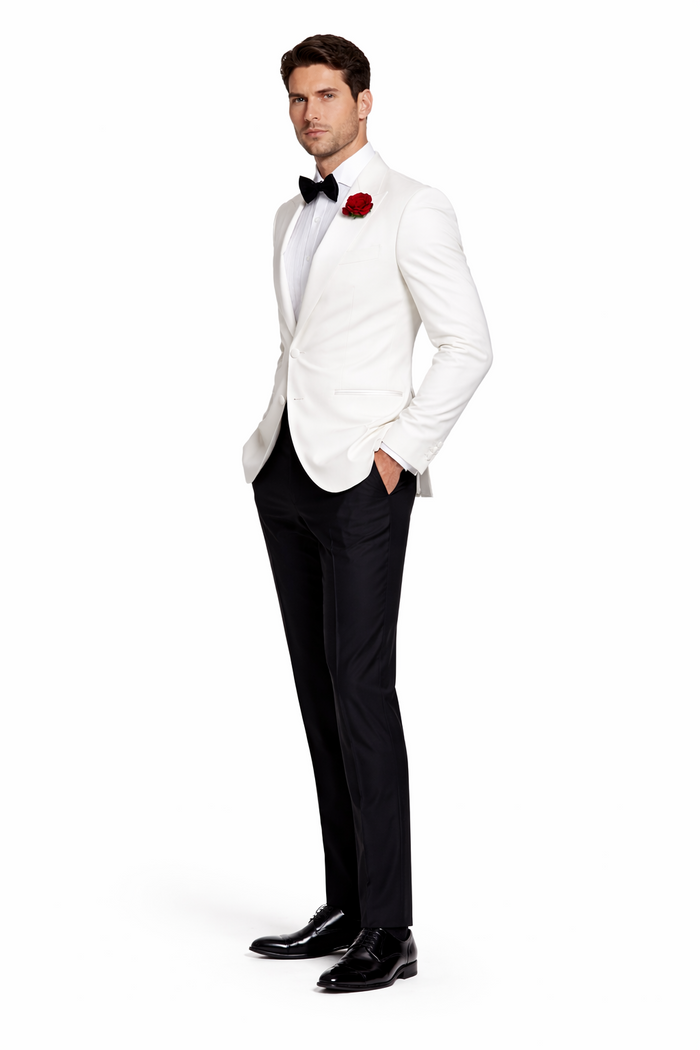 Daniel Craig Suit White Peak Lapel 2 Button james bond Tuxedo