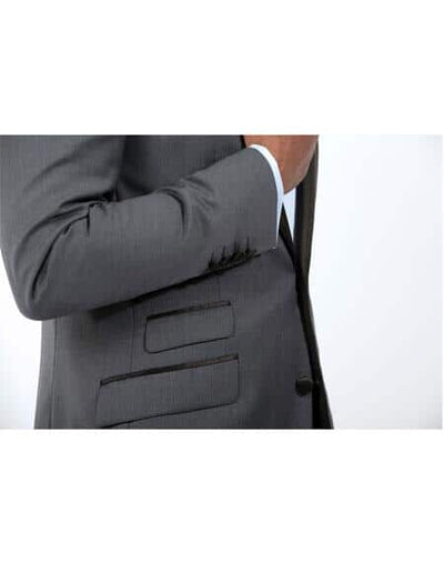 Dark Charcoal Slim Fit Shawl Collar 2 Button Tuxedo Jacket - Mens Grey And Black Tuxedo Wedding - Charcoal Grey Tuxedo