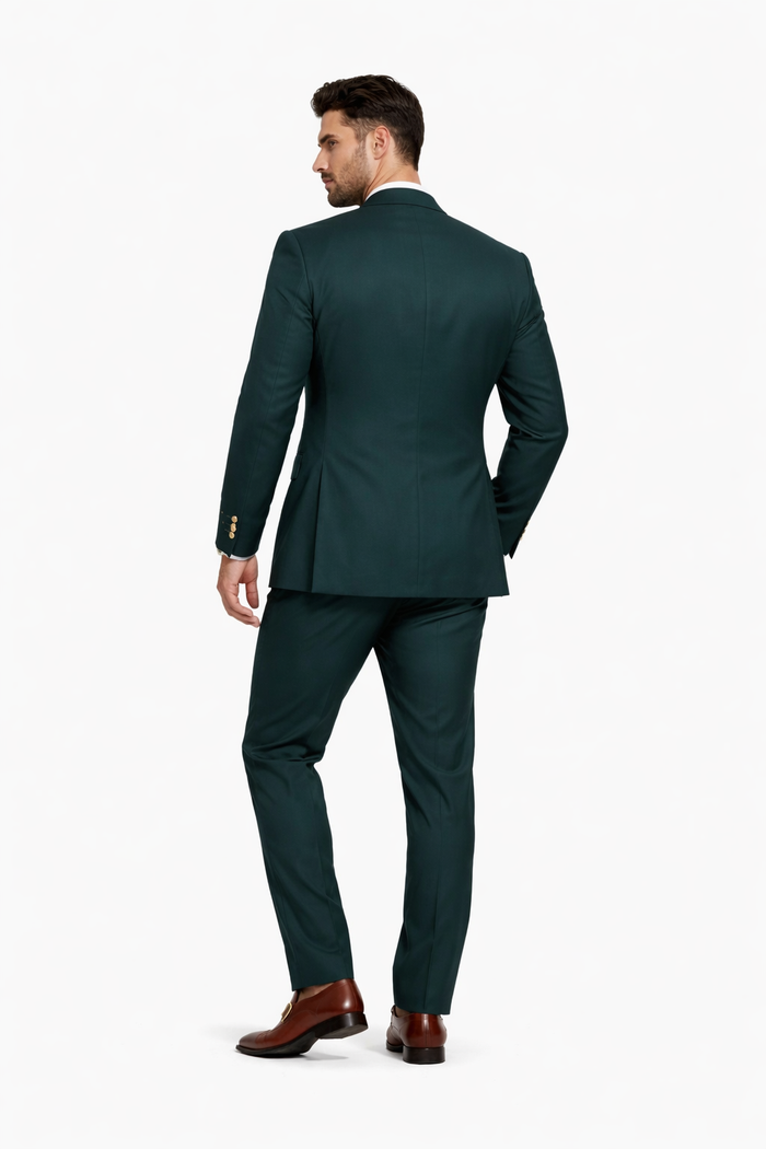 Dark Green Slim Double Breasted Tuxedo