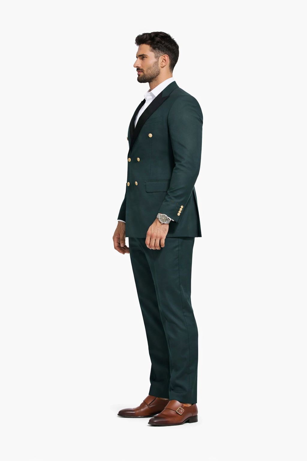 Dark Green Slim Double Breasted Tuxedo