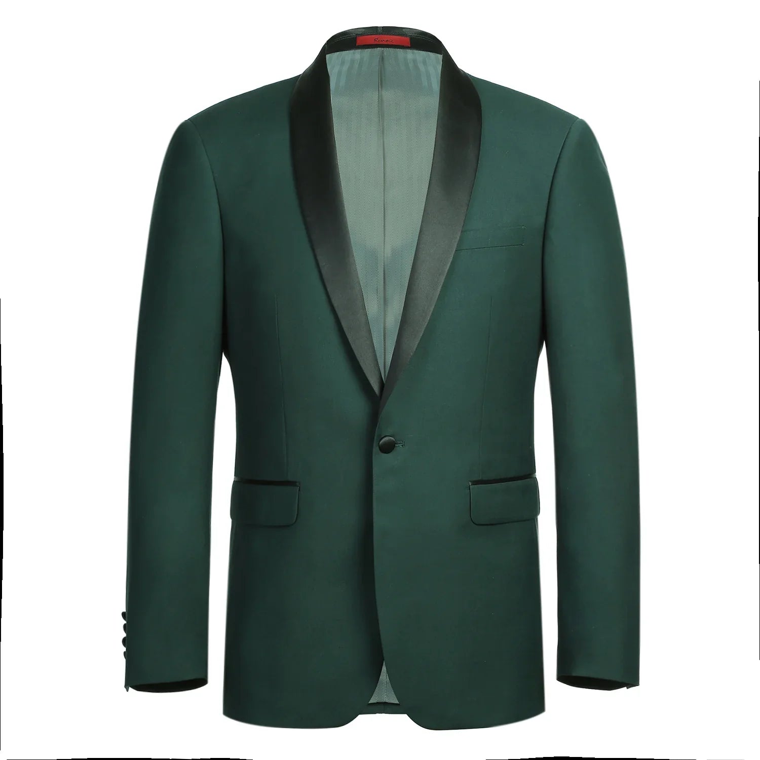 Men's Dark Green Slim Fit 2-Piece Shawl Lapel Tuxedo Suit