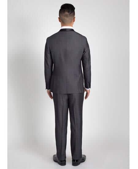 Basic Solid Plain Grey Notch Collared Center Vent Fashion Three Piece Handsome Boy Suits for Men