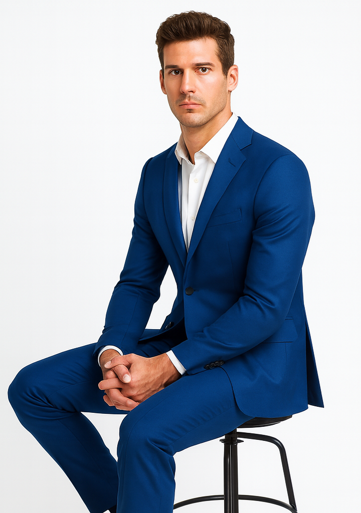 Dark Royal Blue ~ Bright Blue Indigo ~ Cobalt Blue 2 Button 3 Pieces Vested Suits