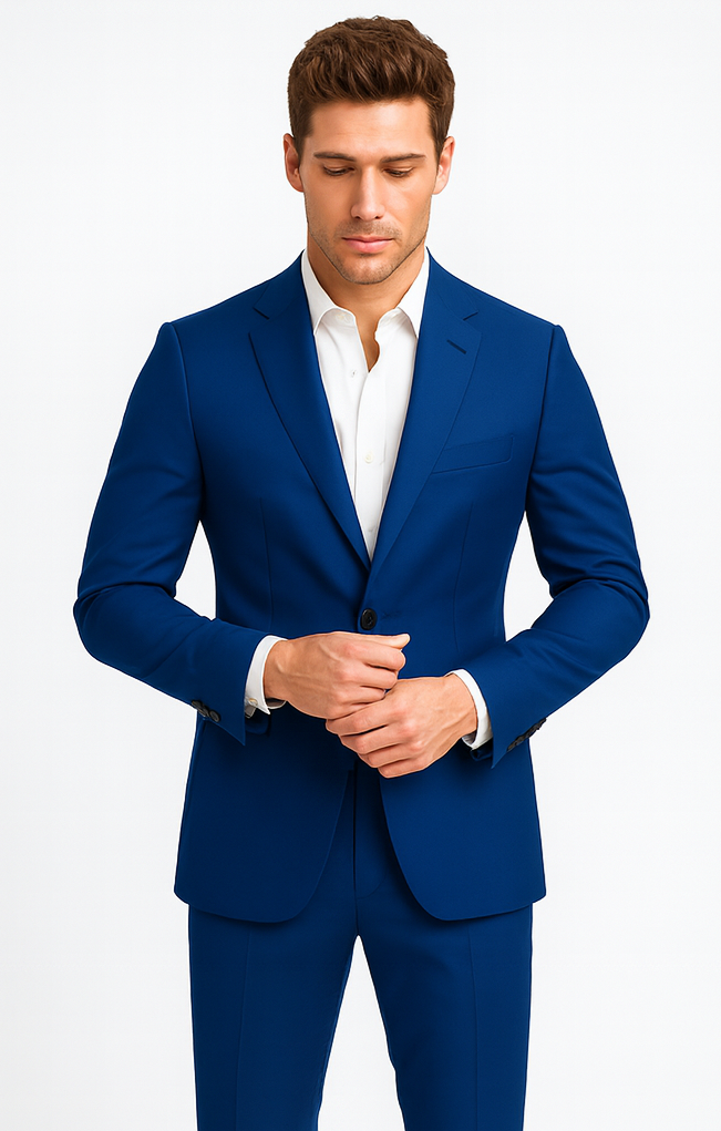 Dark Royal Blue ~ Bright Blue Indigo ~ Cobalt Blue 2 Button 3 Pieces Vested Suits