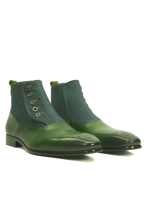 Deerskin Cowboy Boots - Emerald Deerskin Boots - Deer Boots - Deer Skin Boots