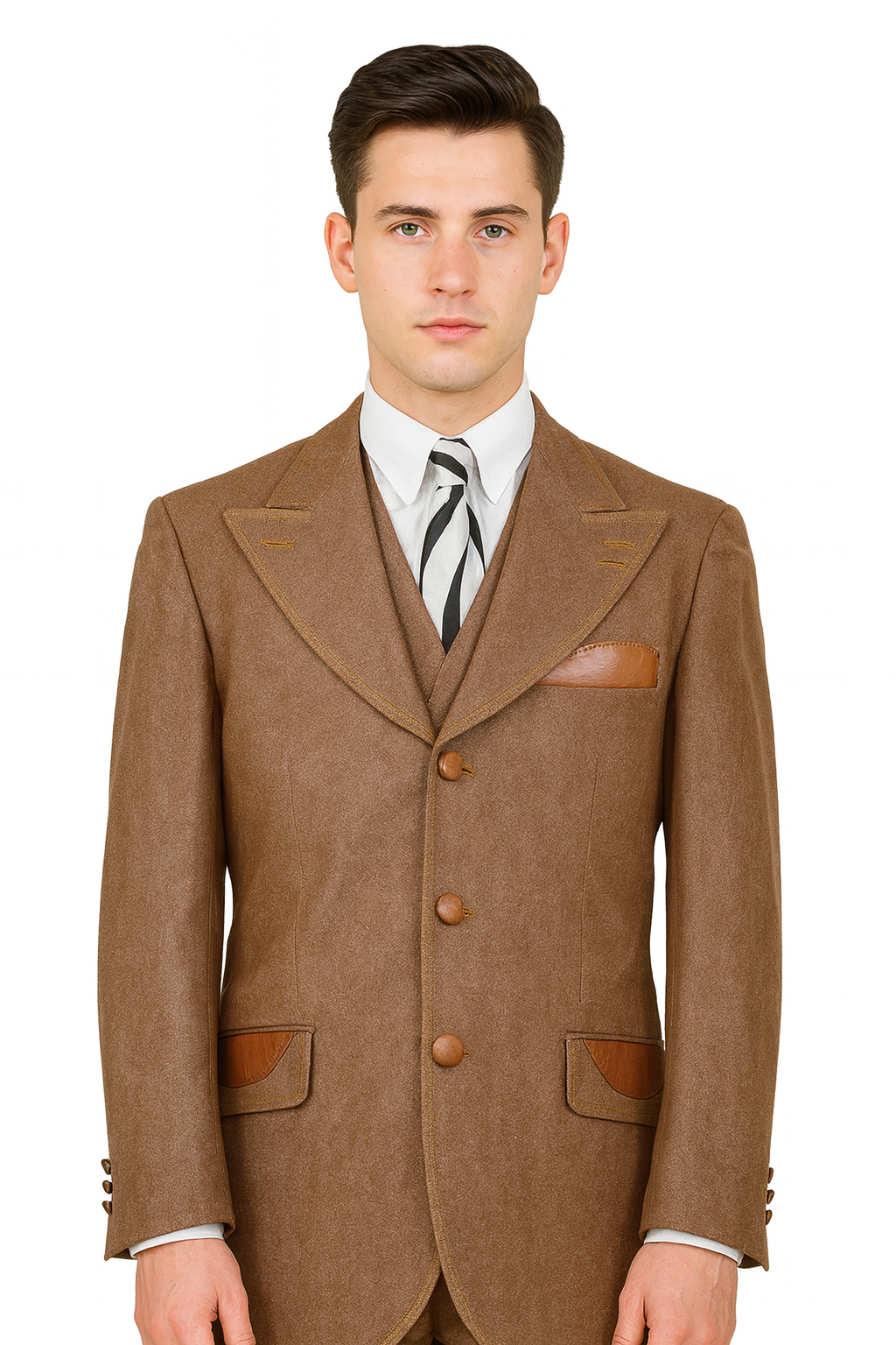 Denim 3-Piece Cotton Vested Suit