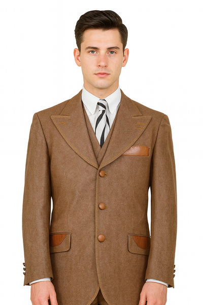 Denim 3-Piece Cotton Vested Suit