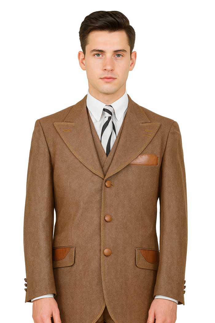 Denim 3-Piece Cotton Vested Suit