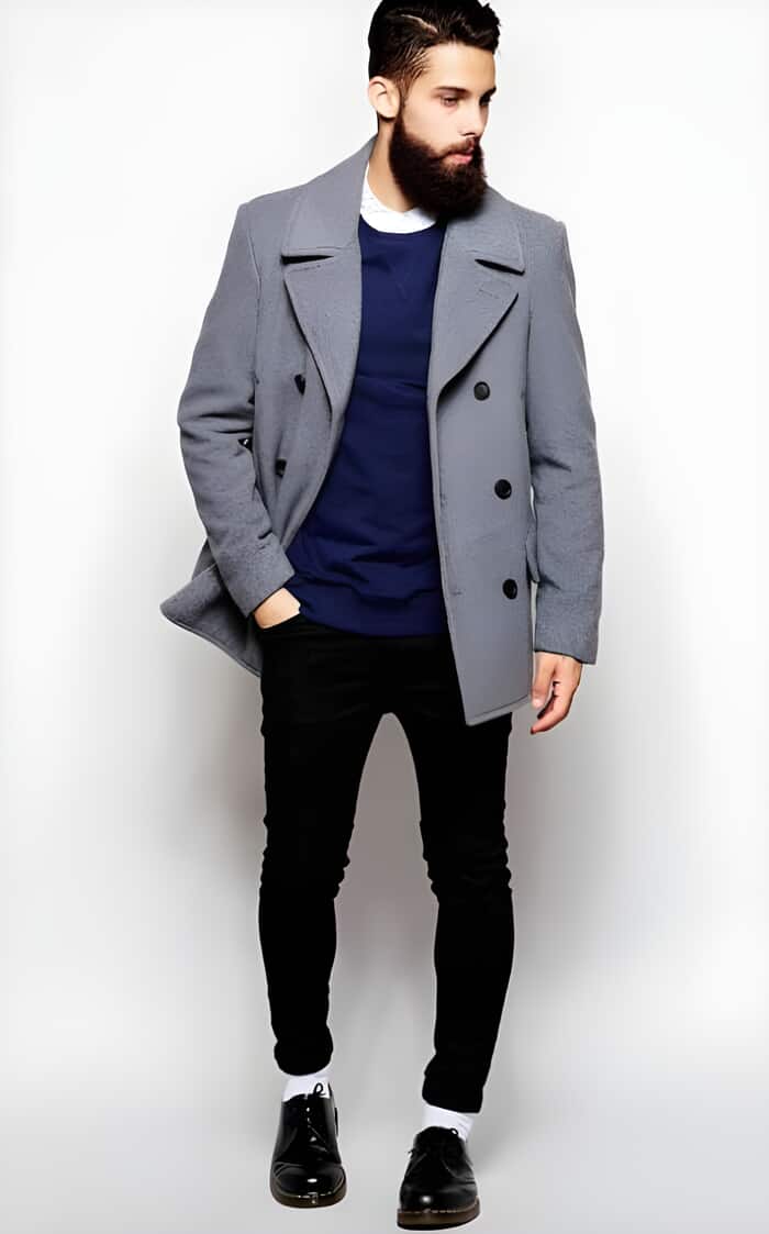 Double Breasted Designer Wool Car Coat