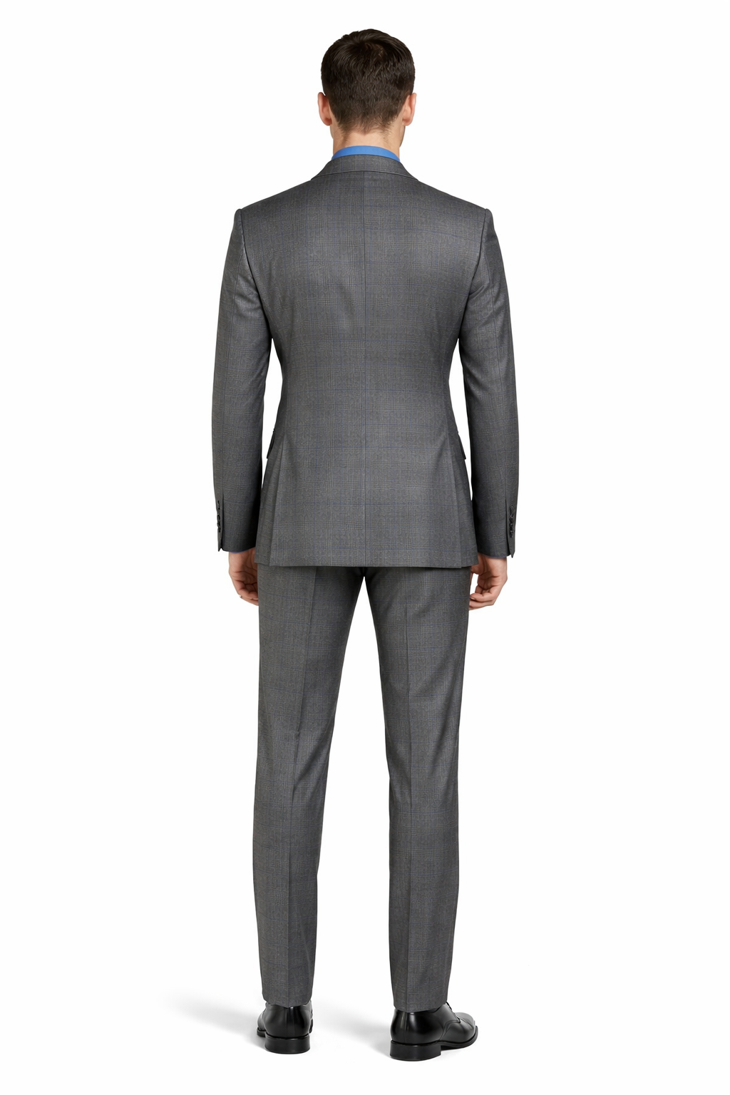 Double Breasted Suit - Charcoal Suit - Side Vented - Modern Fit